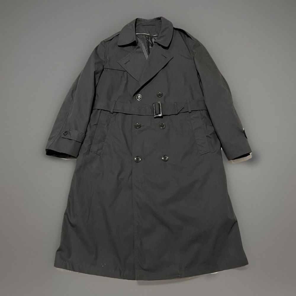 DSCP Garrison Mens Black All Weather Double Breasted Army Trench Coat 42R
